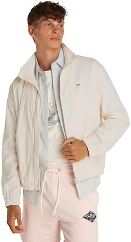 Tommy Jeans Tjm Essential Jacket Ext Dm0Dm20655, Giacca Antivento, Uomo, Bianco (Ancient White), 3XL
