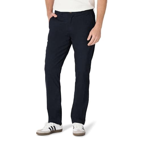Amazon Essentials Pantalon Chino Extensible et Confortable Lavé à Coupe Athlétique Homme, Noir, 40W / 29L