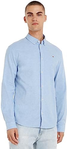 Tommy Jeans Tjm Slim Stretch Oxford Shirt Dm0dm09594, Camicia Uomo, Blu (Perfume Blue), 3XL