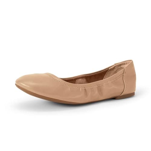 Amazon Essentials Zapatos de Bailarina Planos sin Cordones Mujer, Beige, 39.5 EU