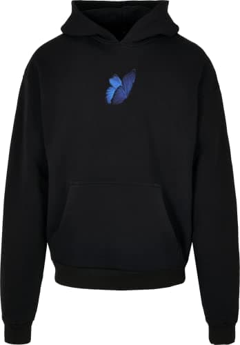 Mister tee Le Papillon - Sudadera con Capucha para Hombre, Negro, L Plus