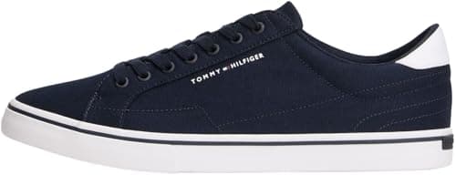 Tommy Hilfiger Uomo Sneakers Vulcanizzate Long Lace Profilo Basso, Blu (Desert Sky), 45