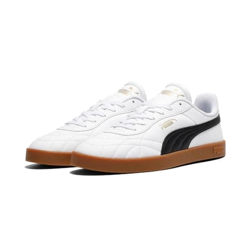 PUMA Unisex Club II Indoor Sneaker, Bianco Nero-Gum, 37,5, Puma White PUMA Black Gum, 38.5 EU