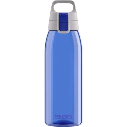 Sigg - Gourde Transparente en Tritan - Total Color Blue - Convient Aux Boissons Gazeuses - Lavage Au Lave-Vaisselle - Étanche & Poids Plume - Sans BPA - Sport, Camping, Randonnée - Bleu - 1L
