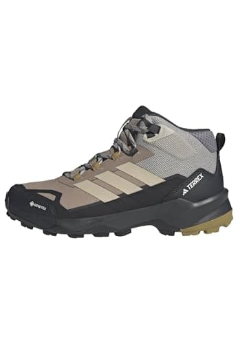 adidas Hombre Terrex Skychaser Ax5 Mid Gore-Tex Hiking Shoes, Core Black/Sand Green/Chalky Brown, 45 1/3 EU