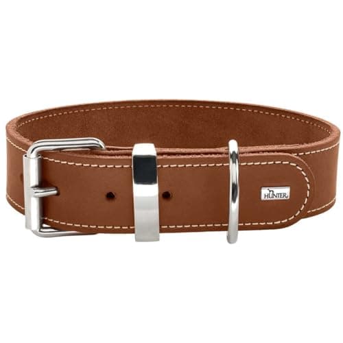 HUNTER AALBORG SPECIAL Hundehalsband, Leder, strapazierfähig, komfortabel, 30 (XXS-XS), cognac