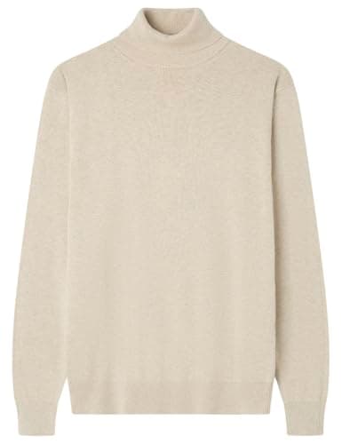 Springfield GG12 Basic Knitted Turtle Neck Pullover Jersey, Arena, S para Hombre