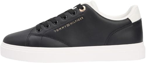 Tommy Hilfiger Femme Th Feminine Cupsole Leather Fw0fw09105 Bas, Black (Black/Ecru), 41 EU