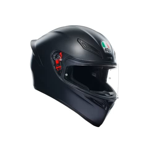 AGV - K1 S E2206, Casco Moto Integrale ECE, Stile Racing con Spoiler Aerodinamico, Prese d'Aria e Visiera Antigraffio, Campo Visivo 190°, Predisposizione Interfono, New model - Nero Opaco, XL