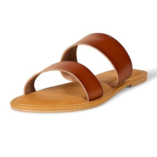 Amazon Essentials Sandales à Deux Brides Femme, Havane, 44.5 EU
