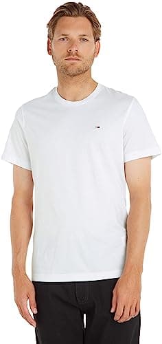 Tommy Jeans Camiseta de manga corta TJM Original Slim Fit, Blanco (Classic White), M