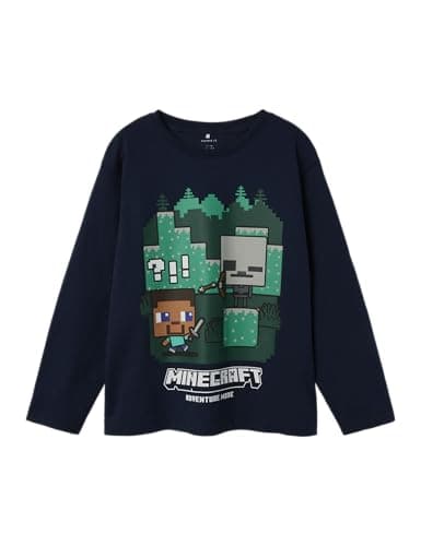 Nkmac Minecraft Ls Nreg Top Box Noos Bfu, Blazer Bleu Marine., 146-152