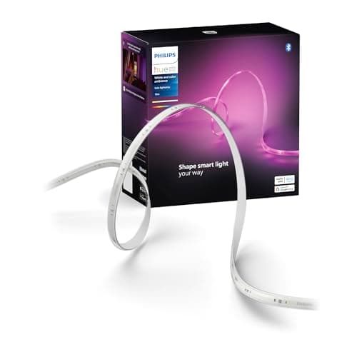 Philips Hue Indoor 10m Smart LED Solo Lightstrip Basis-Set, 1er-Pack, indirekte Beleuchtung mit der Hue App steuerbar, LED Streifen funktioniert mit Alexa, Google Assistant und Apple HomeKit