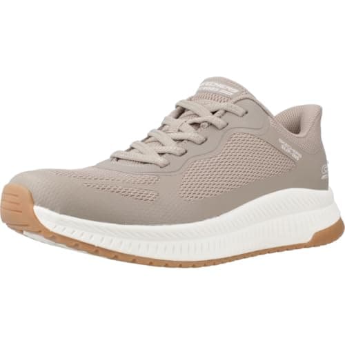 Skechers Damen Bobs Squad 4 Staple Look Slip-InTurnschuhe, Taupe Mesh, 39.5 EU