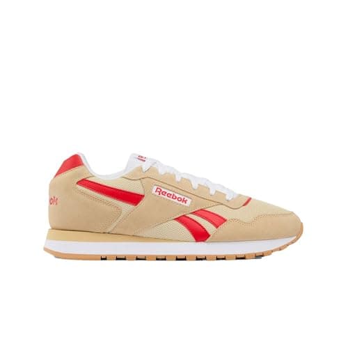 Reebok Unisex Glide Sneaker, SIMPLEBEIGE/FTWRWHITE/SPORTRED, 40 EU