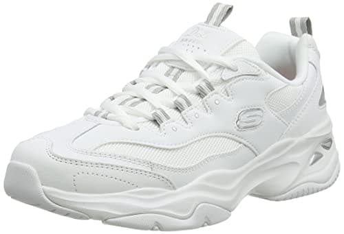 Skechers D'Lites 4.0 Fresh Diva, Zapatillas Mujer, White/Gray, 39.5 EU