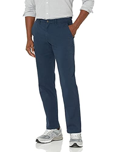 Amazon Essentials Pantalón chino elástico de corte recto y estilo informal Hombre, Azul Marino Oscuro, 29W / 29L