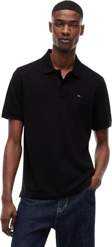 Tommy Jeans Uomo Maglietta Polo Essential Regular Fit, Nero (Black), S