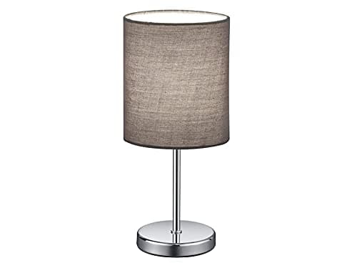 Reality Leuchten Lampe de table Jerry, abat-jour en tissu, E14, 40 W, Gris, 13 x 13 x 28,5 cm
