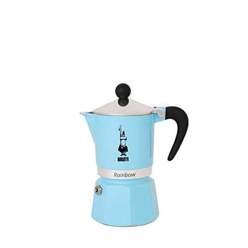 Bialetti Rainbow Caffettiera Colorata, Alluminio, Azzurro, 6 Tazze