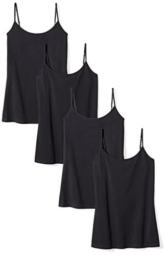 Amazon Essentials Lot de 4 caraco coupe ajustée pour femme, noir, taille XXL
