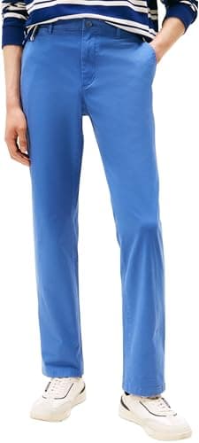Tommy Hilfiger Uomo Pantaloni Chino Core Denton Essential Twill Straight Fit, Blu (Angora Blue), 36W/38L