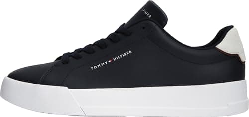 Tommy Hilfiger Baskets Homme Detail Essential en Cuir, Bleu (Desert Sky), 41