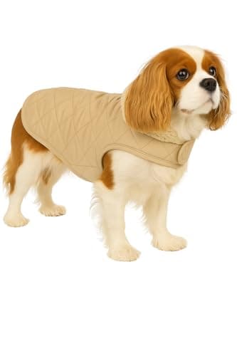 cappotto cane - Flamingo Bonnie Beige - A:40cm B:34–40cm C:54–60cm - poliestere - idrorepellente - interno in peluche morbido - Chiusura a strappo