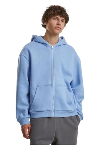 Build Your Brand Herren Kapuzenpullover Fluffy Zip Hoody, Männer Hoodie mit durchgehendem Reißverschluss, Regular Fit