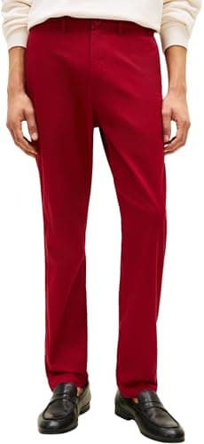 Tommy Hilfiger Pantalón Chino Hombre Core Harlem Essential Twill Relaxed Fit, Rojo (Regatta Red), 36W/32L