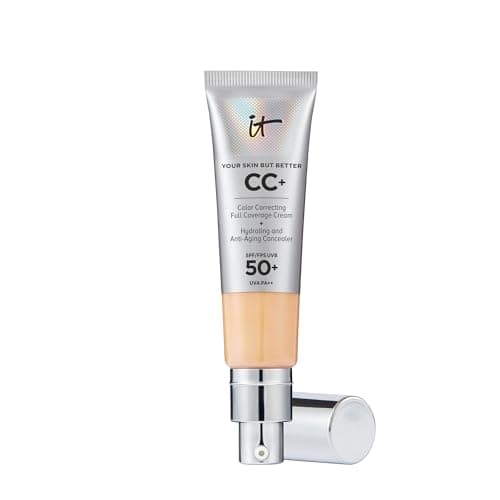 IT Cosmetics CC+ Crème Fond de Teint Haute Couvrance SPF50, Sérum Anti-Âge