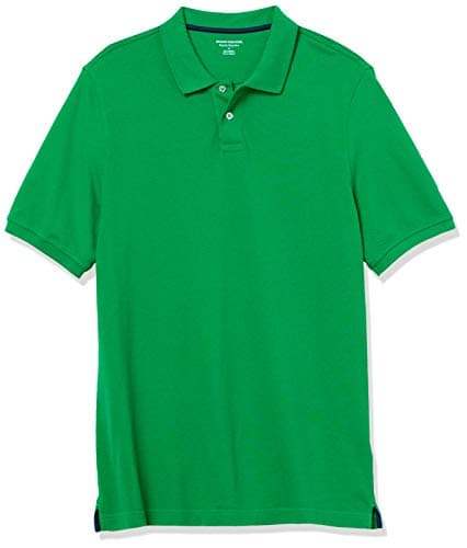 Amazon Essentials Polo de Algodón Piqué de Manga Corta y Corte Estándar (Disponible en Tallas Grandes) Hombre, Verde, S