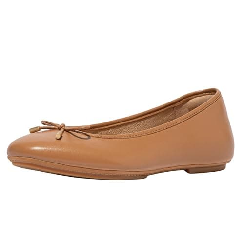FitFlop Damen Delicato Bow Soft Metallic-Leder Ballerinas, Desert Tan, 7 UK Narrow