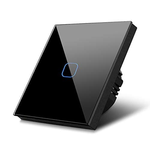 Maclean Energy Interruttore touch Adattatore LED Elegante e Moderno (Nero, Singolo Qudrato)