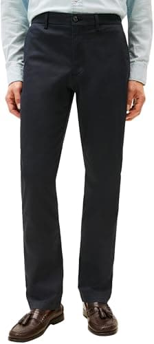 Tommy Hilfiger Uomo Pantaloni Chino Denton Printed Structure Straight Fit, Blu (Desert Sky), 28W/29L