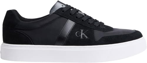 Calvin Klein Cupsole Sneaker Hombre Classic Lace de Piel, Negro (CK Black), 40