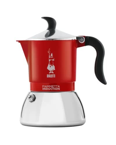 Bialetti Fiammetta Cafetera de inducción, 4 tazas (150 ml), Apto para todos los fuegos, Diseño elegante, Rojo