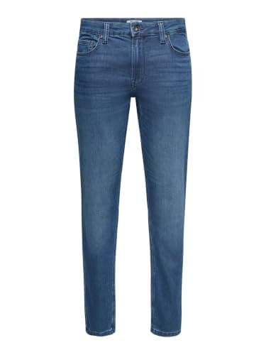 ONLY and SONS Loom Homme Jean Bleu W36L32 75% Coton, 24% Polyester, 1% Élasthanne Slim Fit