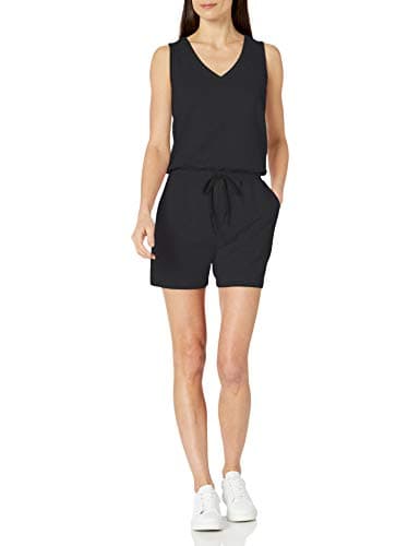 Amazon Essentials Barboteuse Studio en Polaire éponge pour Femme, Noir, Taille XXL
