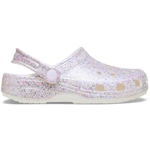 Crocs Classic Fantasy Glitter Zueco, Blanco, Niño Pequeño, EU 22-23