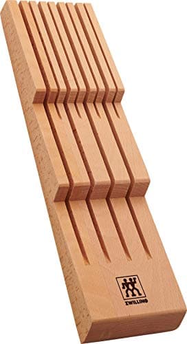 ZWILLING inserto para cajón de cuchillos, soporte de madera, almacenamiento para 8 cuchillos, marrón