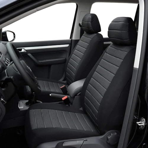 TOYOUN Coprisedili Anteriori Universali In Tessuto per La Maggior Parte Dei Furgoni, Suv, Camion, Coprisedili per Auto con Decorazione a Strisce 3D Grigio