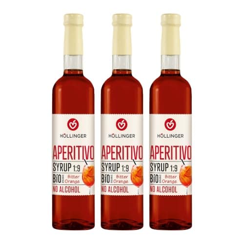Höllinger Bio Aperitivo Cocktailsirup, alkoholfrei, vegan, 3 x 0,5 l Sirup