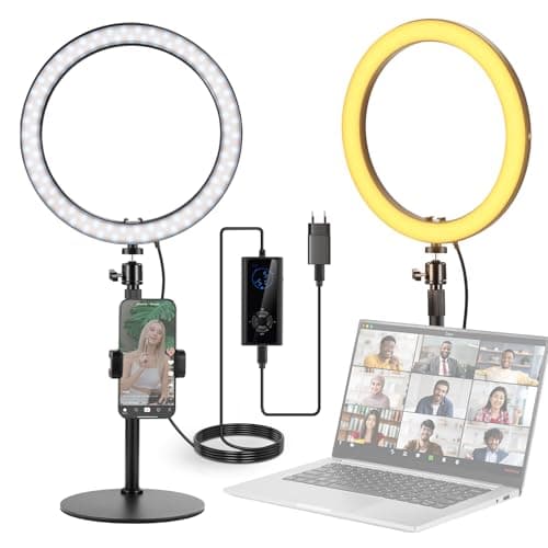 NEEWER 12" 24W Hochleistungs Desktop Ringlicht mit Stativ/Handyhalterung, LED Konferenz Selfie Licht für Videoanrufe, Make Up, Streaming, Vlogging, Zoom Meetings und Podcasts, RH12B