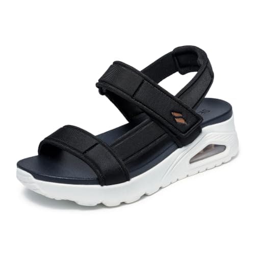 Skechers Sandali UNO SUMMER STAND2 Donna, Bordo in nylon nero, 39 EU