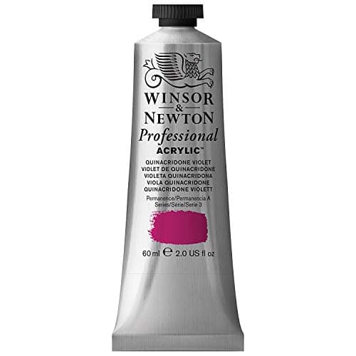 Winsor & Newton 2320550 Professional Acrylfarbe in Künstlerqualität, hohe Farbbrillanz & Deckkraft, Archivqualität, 60ml Tube - Quinacridone Rotviolett