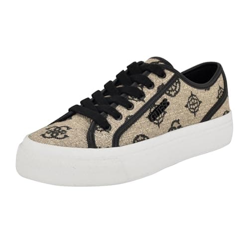 Guess Damen Jelexa Sneaker, Light Natural/Black Logo 111, 37.5 EU