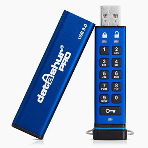 iStorage datAshur PRO 16GB - Unidad flash USB encriptada - Certificación FIPS 140-2 Nivel 3 - Protegido por contraseña - Resistente al polvo y al agua