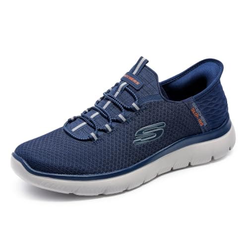 Skechers Uomo Summits High Range Slip-in ALLENATRICE, Navy Mesh/Trim, 41 EU Large