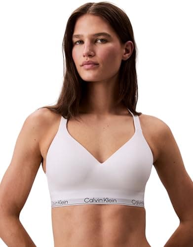 Calvin Klein Donna Bralette Lift con Fascia con Logo, Bianco (White), S